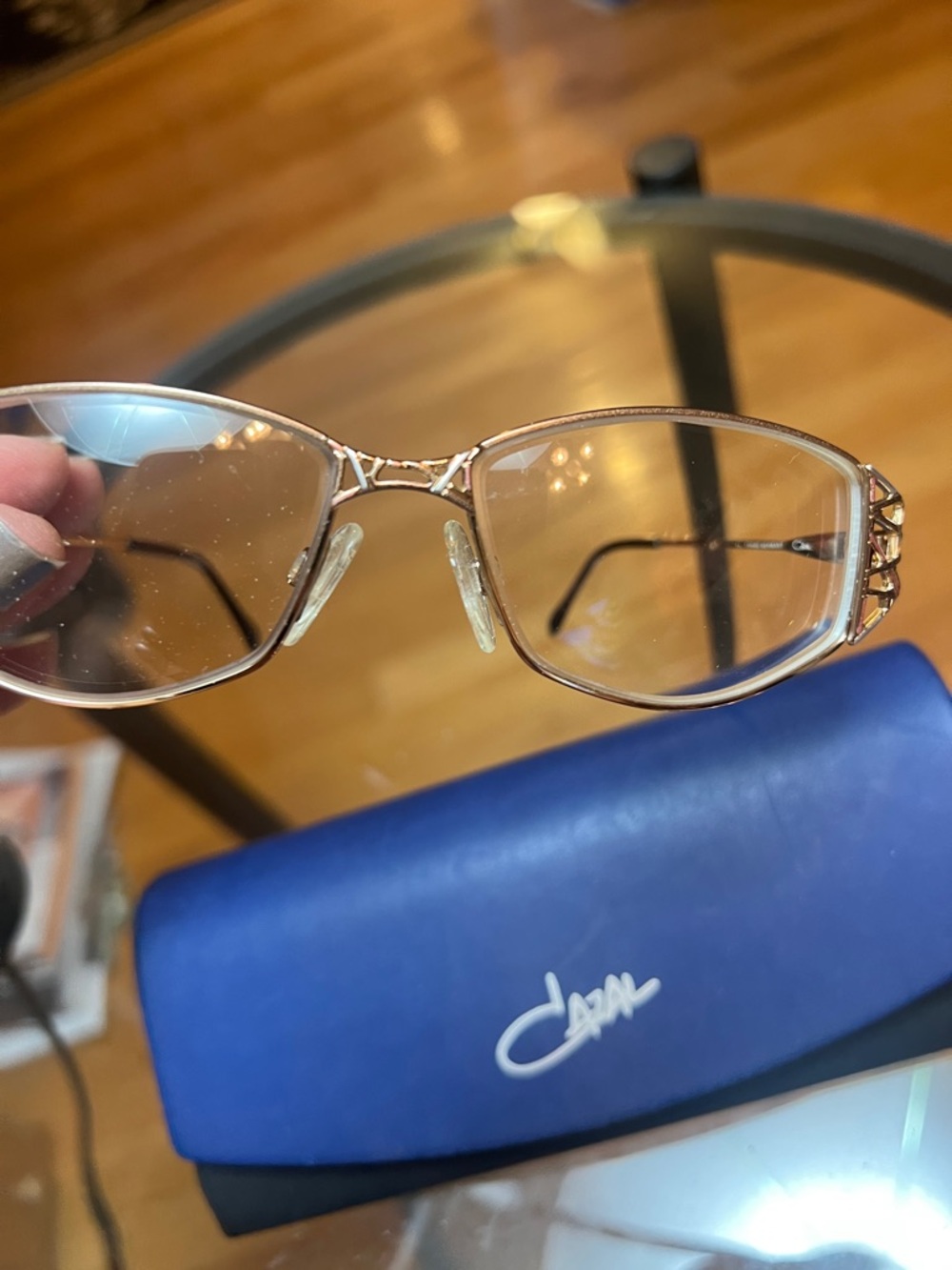 Cazal Gold Frame Eyeglasses with Black Temple Tips - Picture 3 of 8